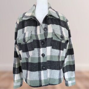 Joie Plaid Flannel Button Down Shirt Jacket